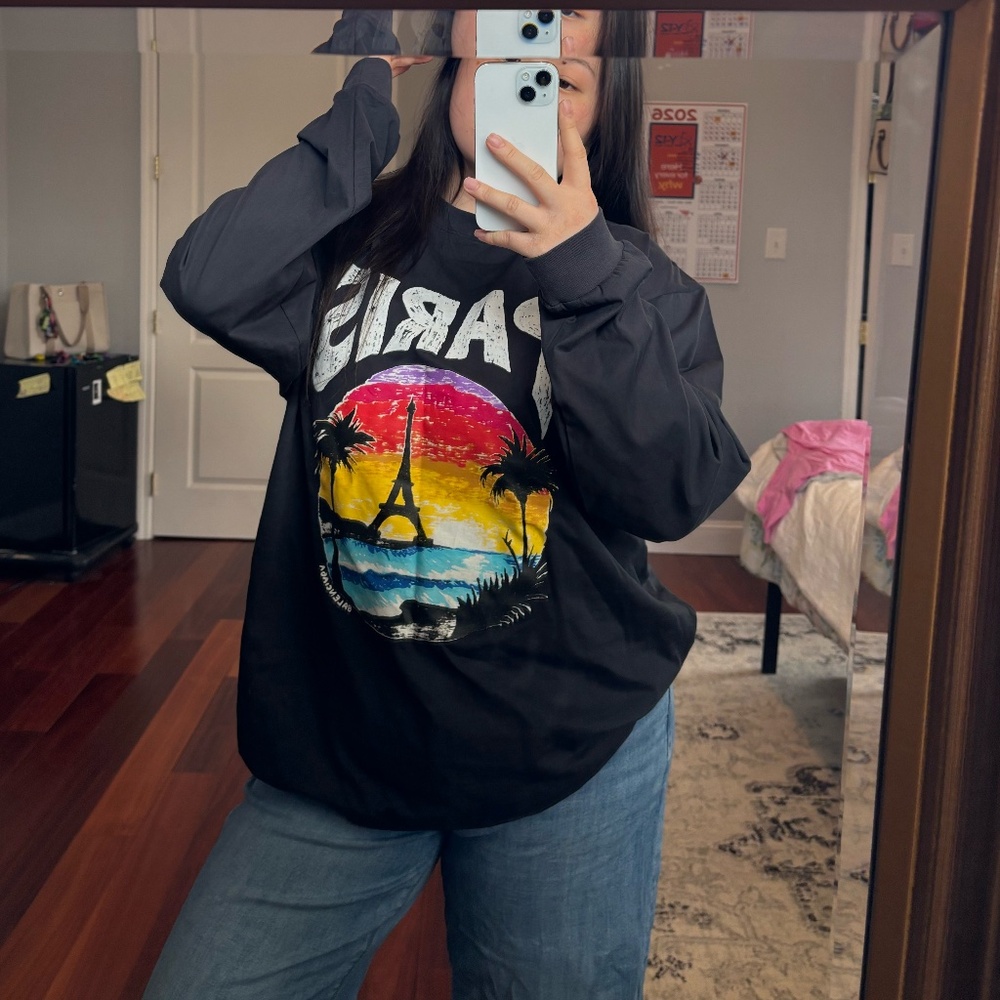 Paris Tropical Round Hoodie Black | BALENCIAGA